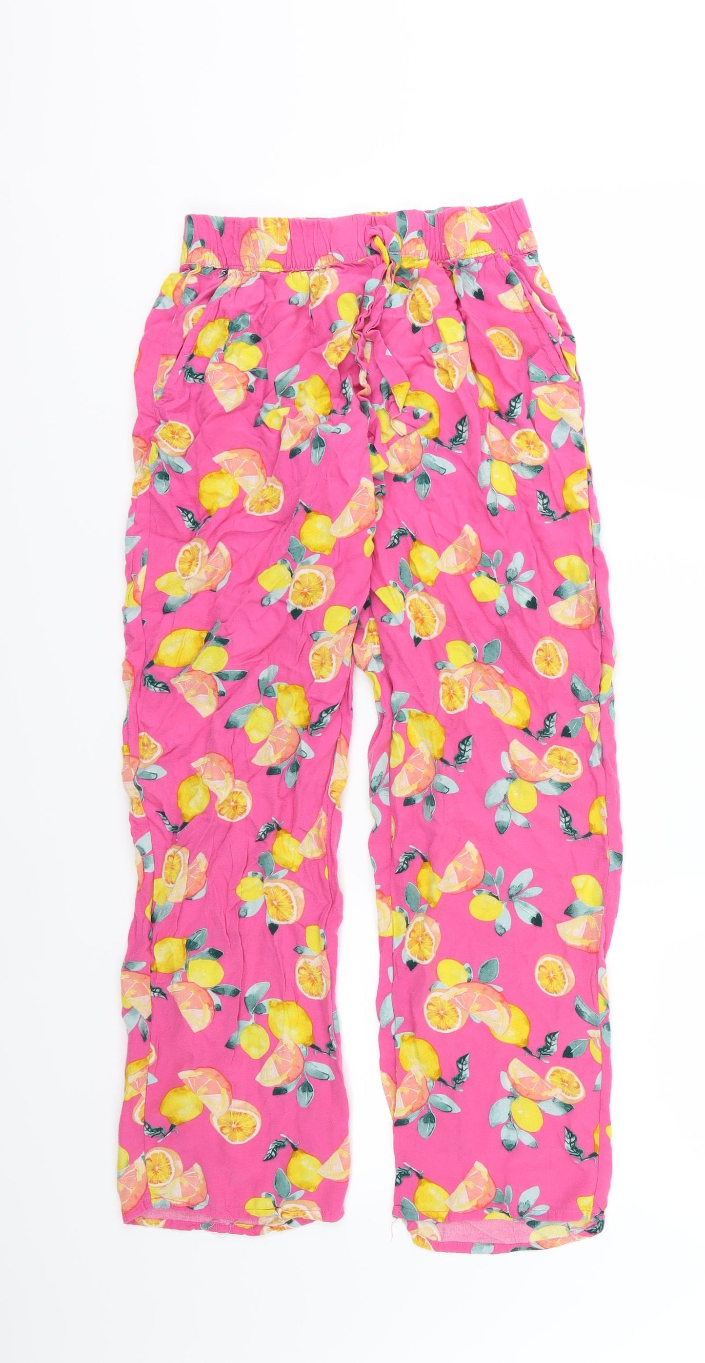 Primark Womens Pink  Jersey  Pyjama Pants Size XS  - Lemon