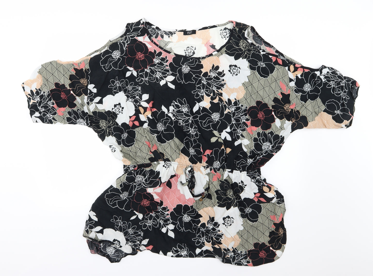 F&F Womens Black Floral  Basic Blouse Size 22
