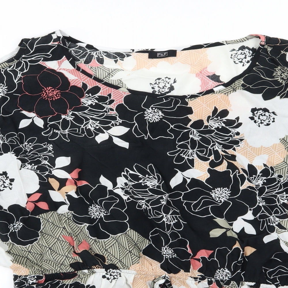 F&F Womens Black Floral  Basic Blouse Size 22