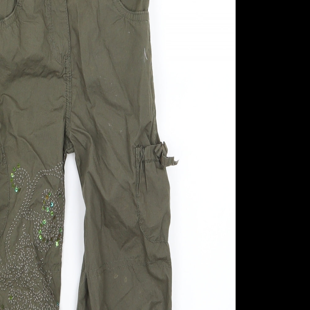Adams Girls Green   Cargo Trousers Size 6 Years