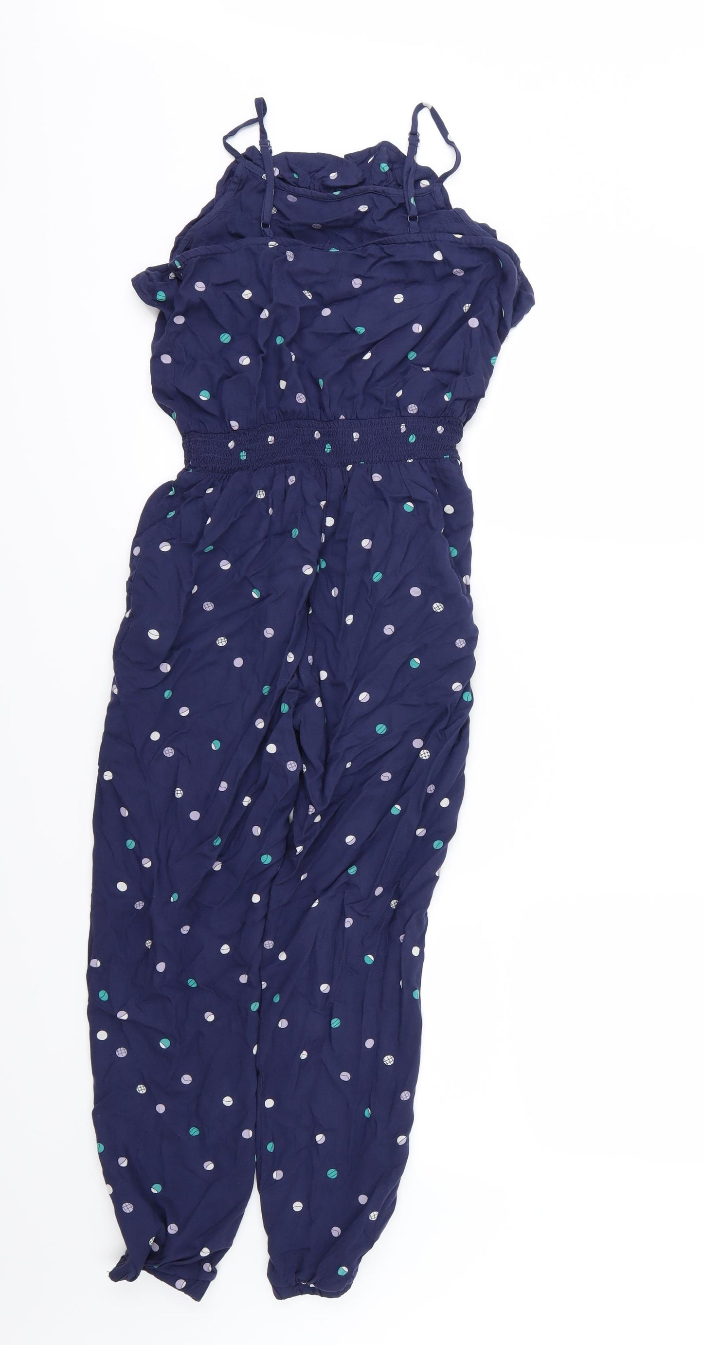Marks and Spencer Girls Blue Polka Dot  Jumpsuit One-Piece Size 11-12 Years