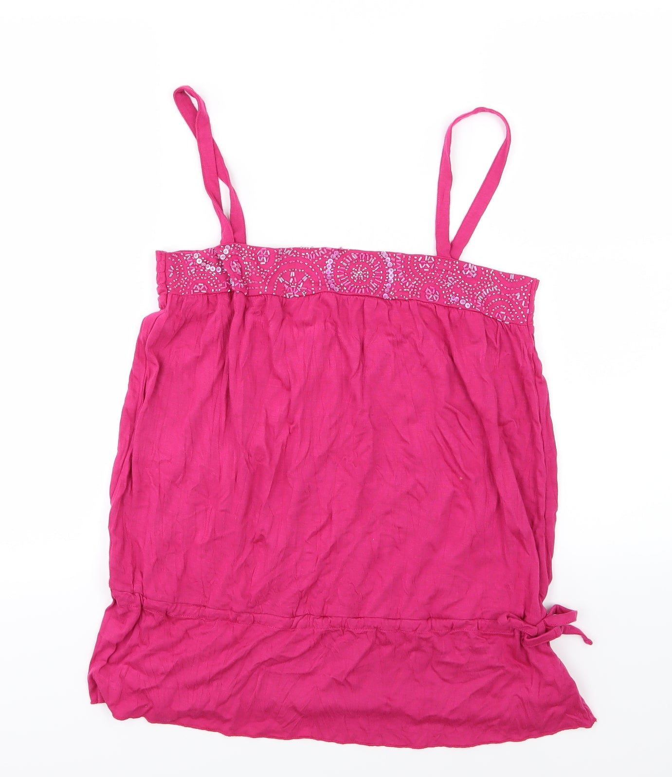 New Look Womens Pink  Jersey Basic Tank Size 16