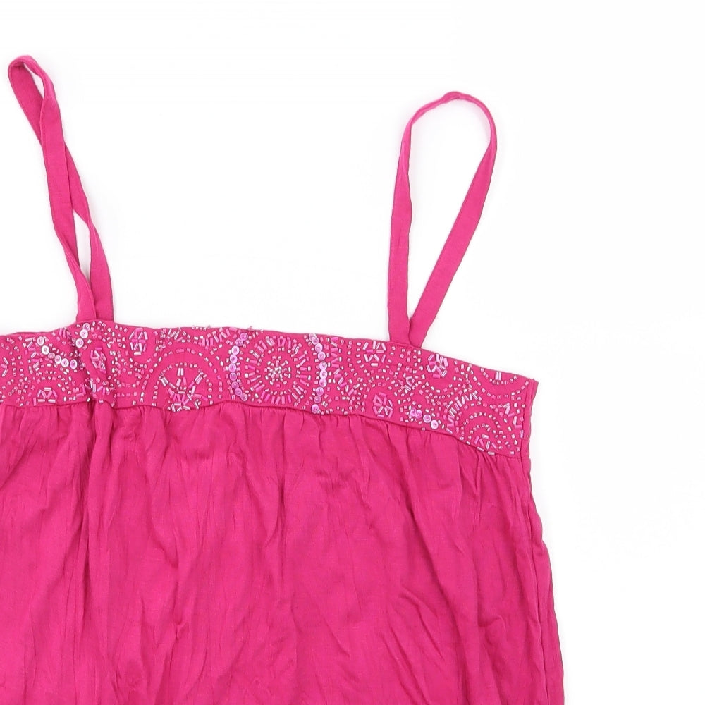 New Look Womens Pink  Jersey Basic Tank Size 16