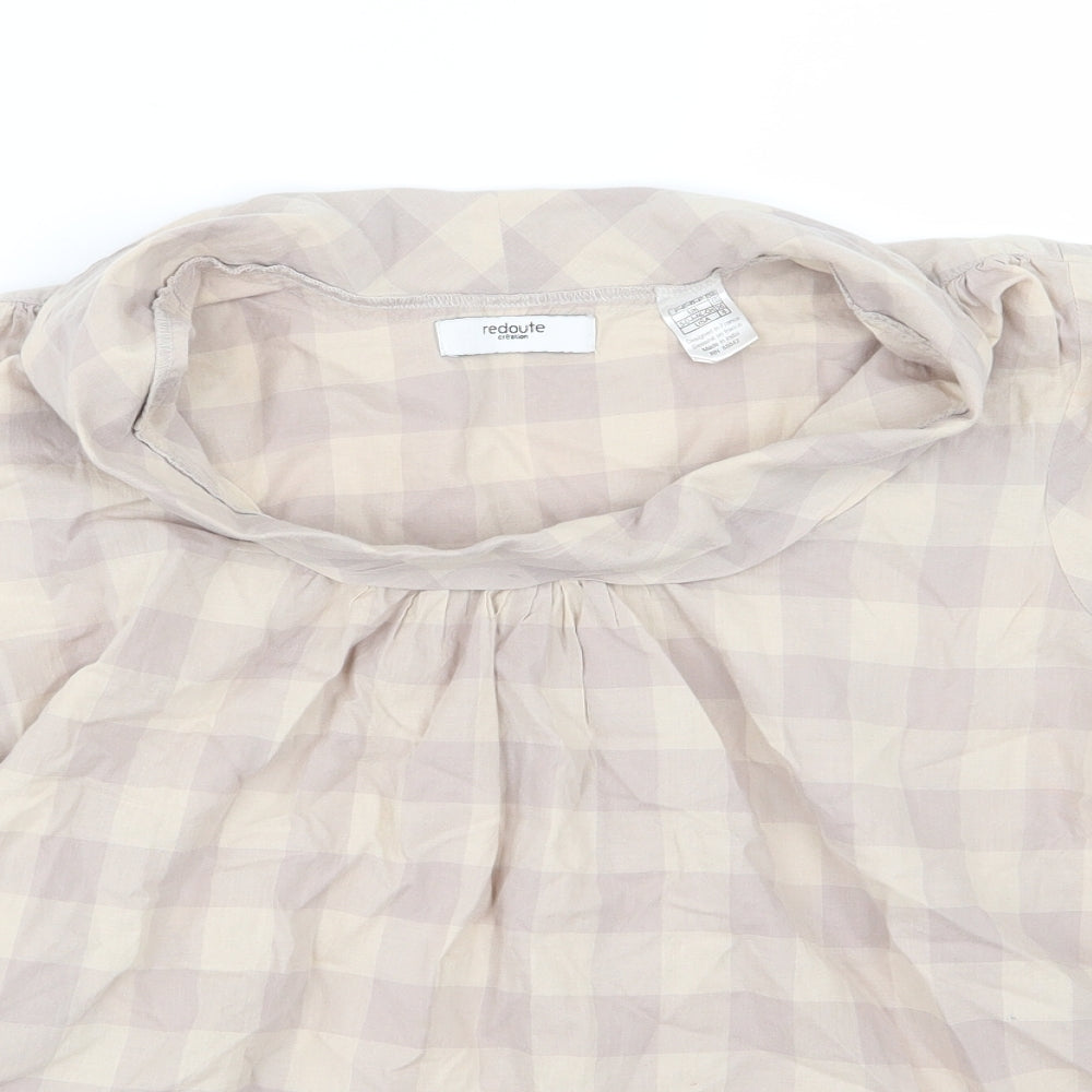 La Redoute Womens Brown Check  Basic T-Shirt Size 10