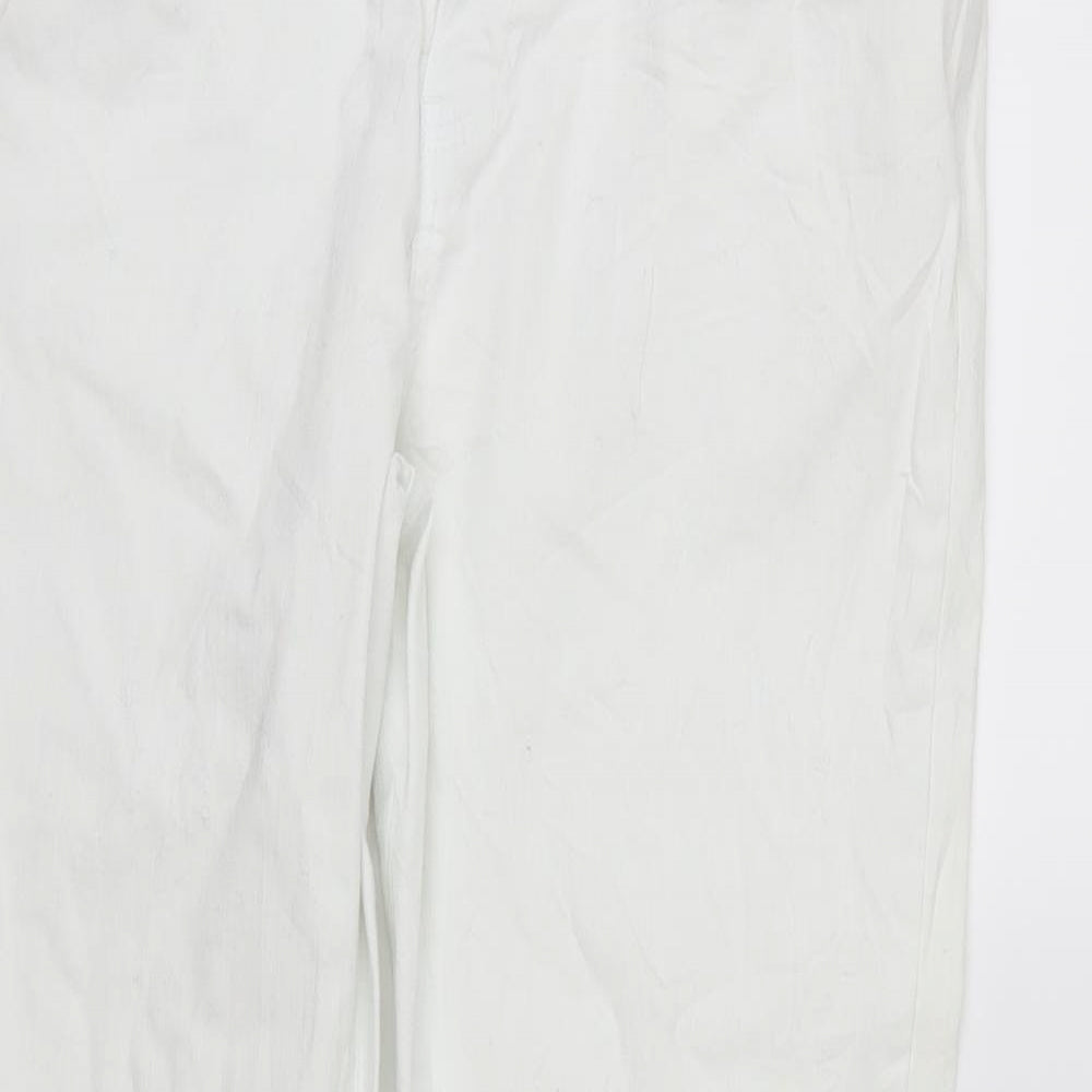 Matalan Womens White  Denim Straight Jeans Size 14 L32 in