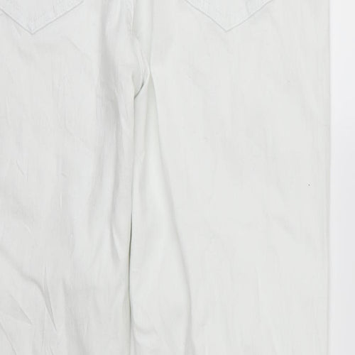 Matalan Womens White  Denim Straight Jeans Size 14 L32 in