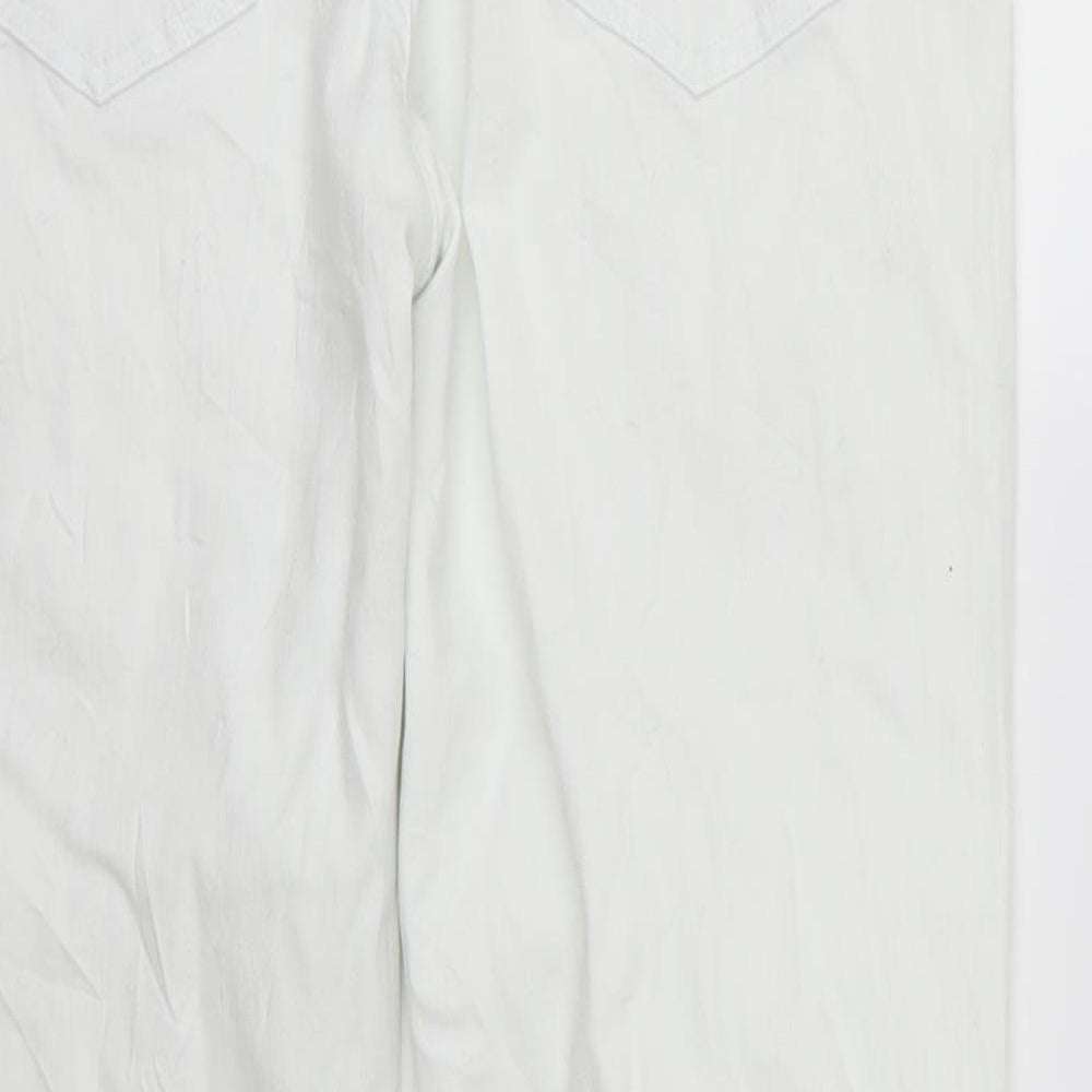 Matalan Womens White  Denim Straight Jeans Size 14 L32 in
