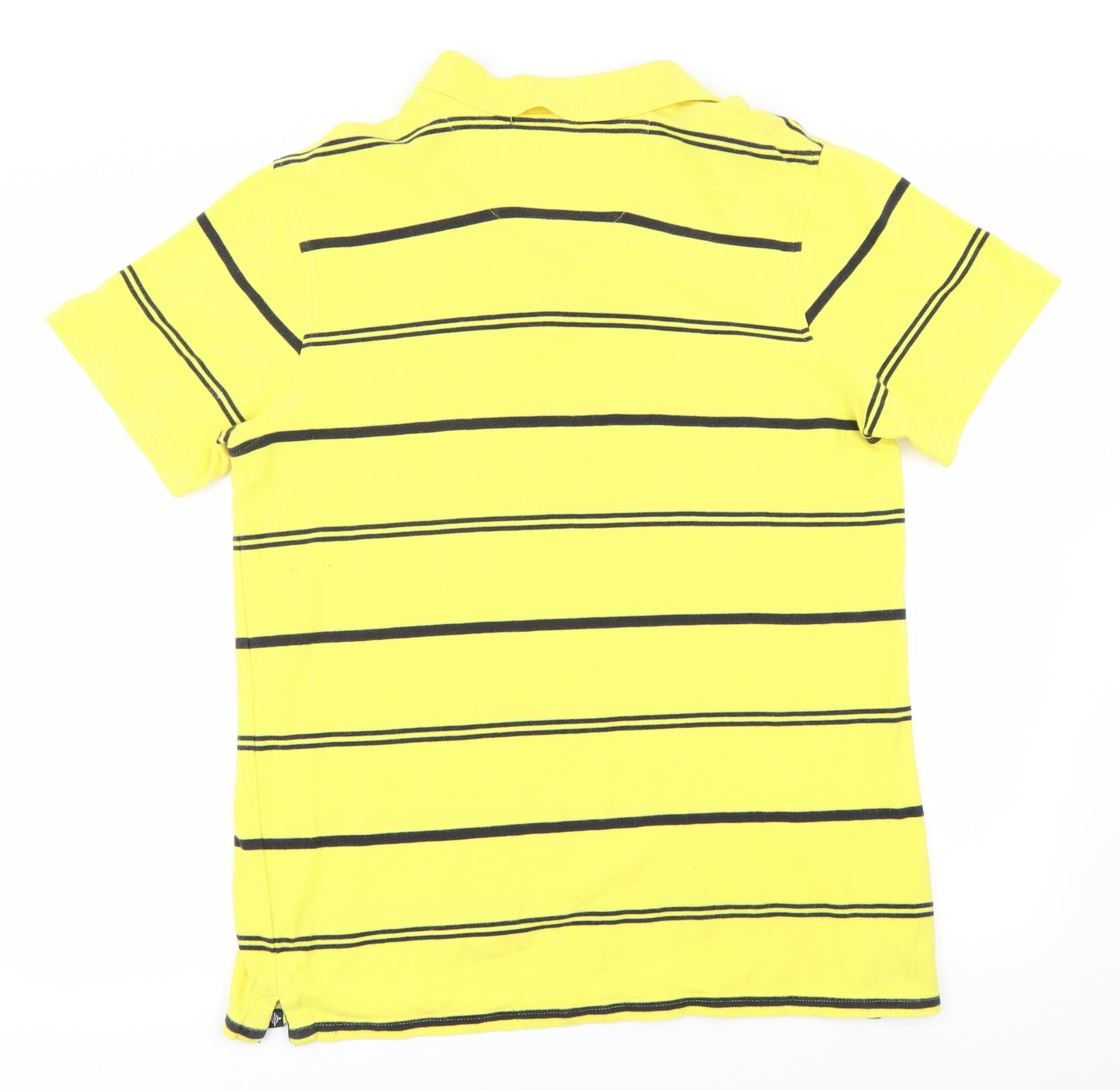Maine New England Mens Yellow Striped   Polo Size M