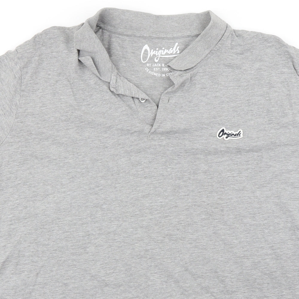JACK & JONES Mens Grey    Polo Size XL