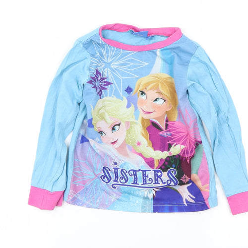 Disney Girls Blue   Basic T-Shirt Size 3-4 Years