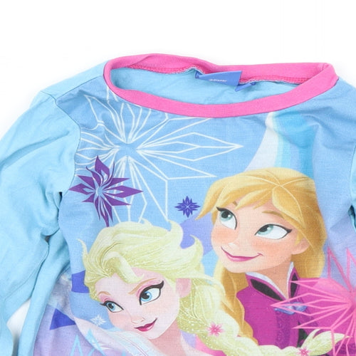 Disney Girls Blue   Basic T-Shirt Size 3-4 Years