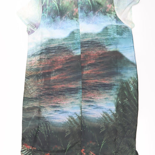 Fullcircle  Womens Green Floral  Basic Blouse Size 14