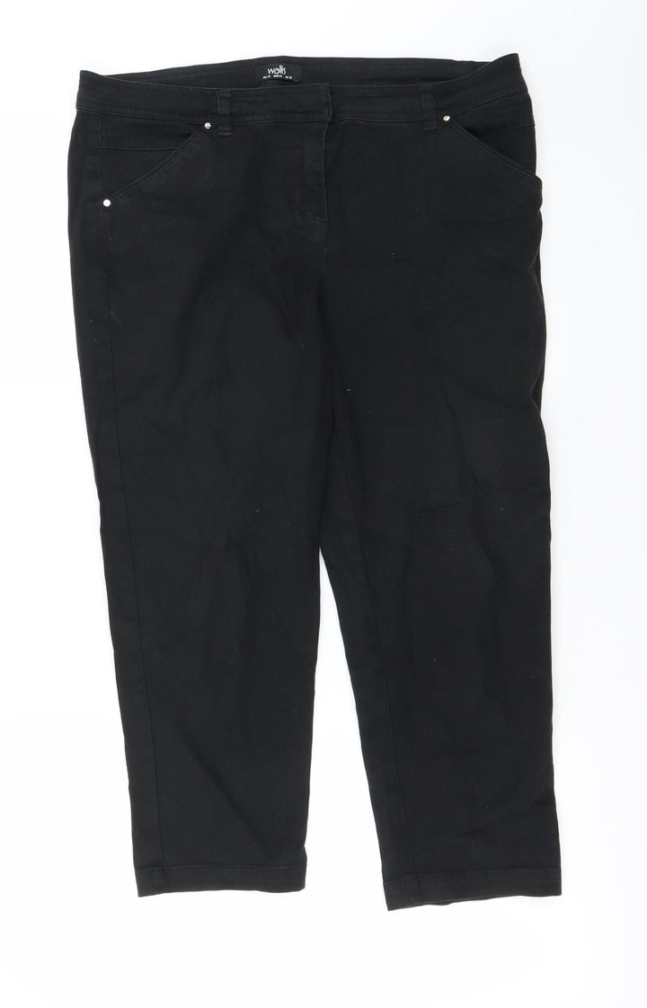 Wallis Womens Black Trousers Size 14 L22 in