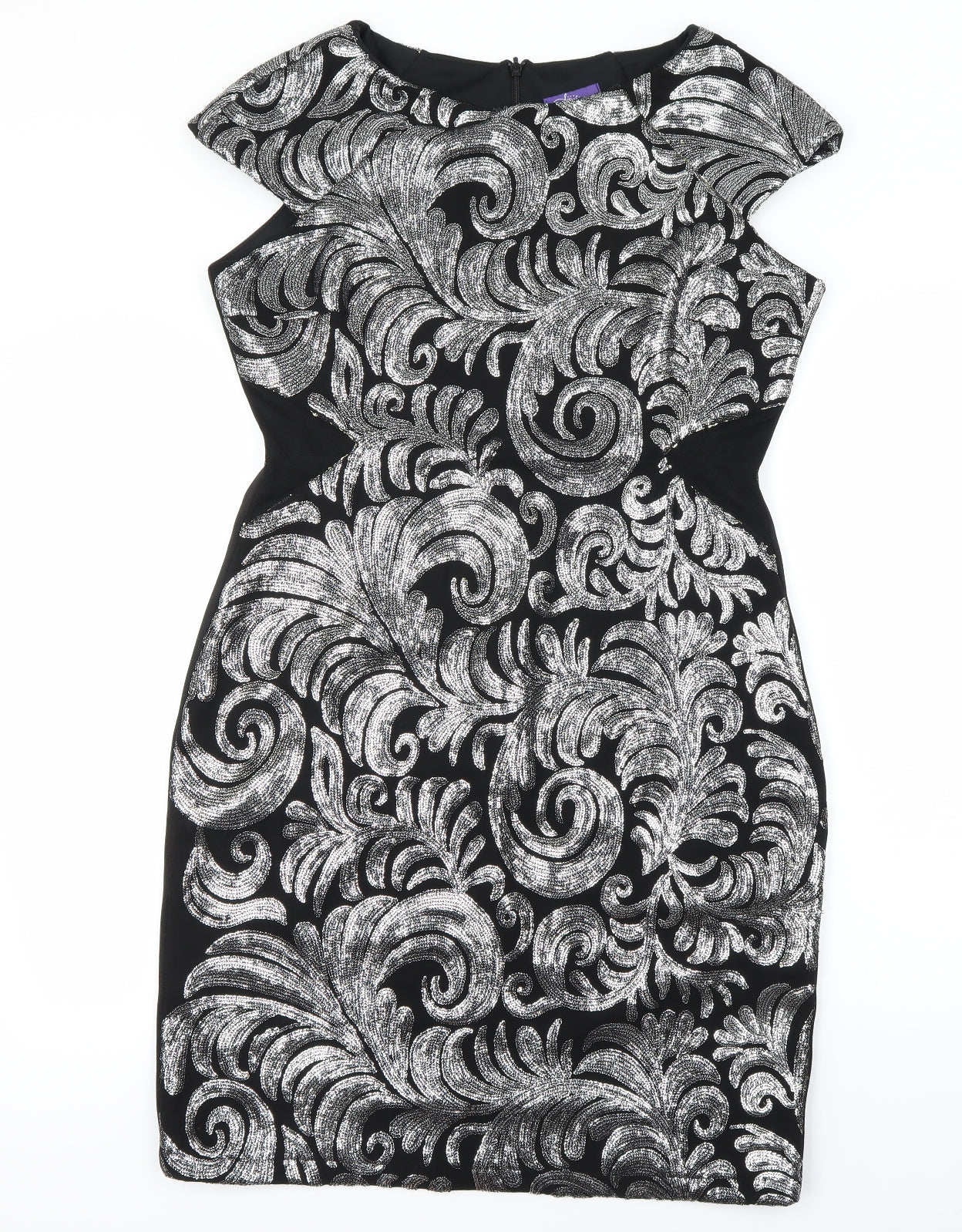 Amy Childs Collection  Womens Black Floral  A-Line