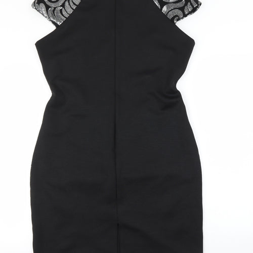 Amy Childs Collection  Womens Black Floral  A-Line