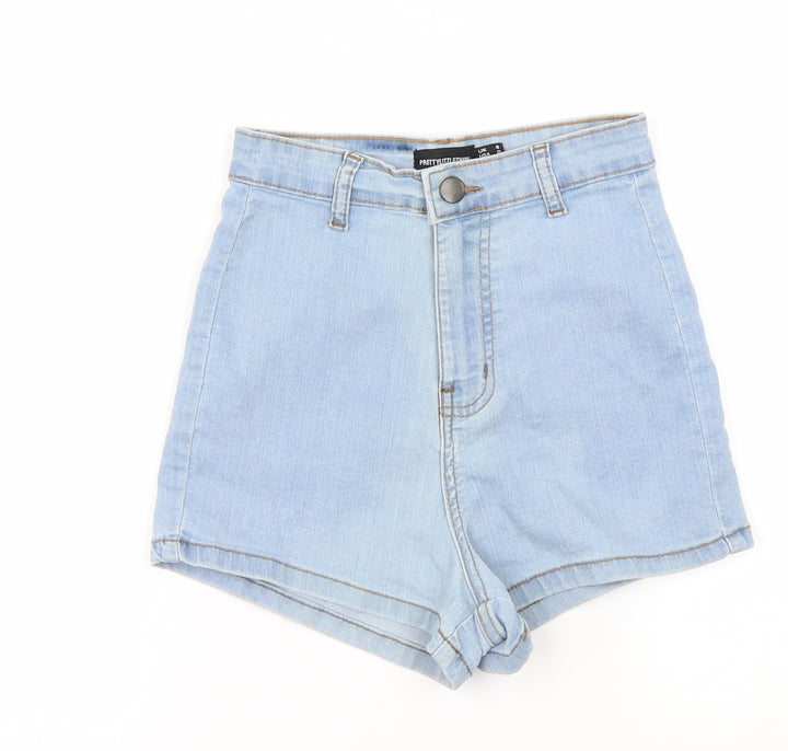 PRETTYLITTLETHING Womens Blue Cut-Off Shorts Size 4