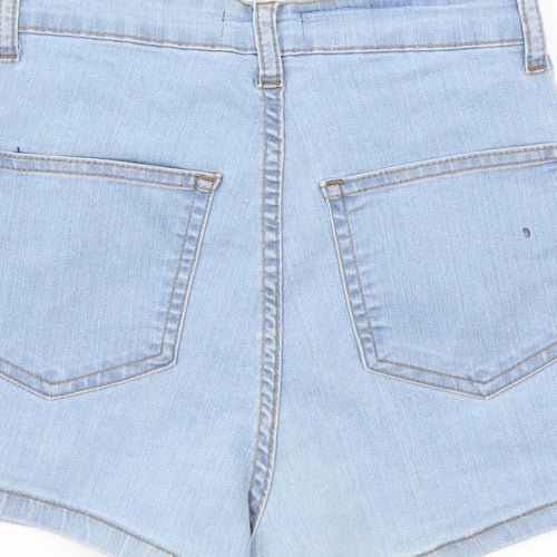 PRETTYLITTLETHING Womens Blue   Cut-Off Shorts Size 4