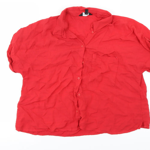 New Look Womens Red   Basic Button-Up Size 16