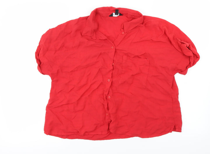 New Look Womens Red   Basic Button-Up Size 16