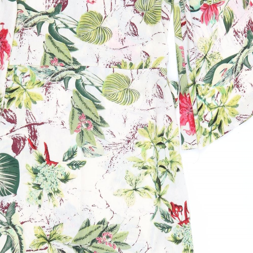 Preworn Womens Beige Floral  A-Line  Size S