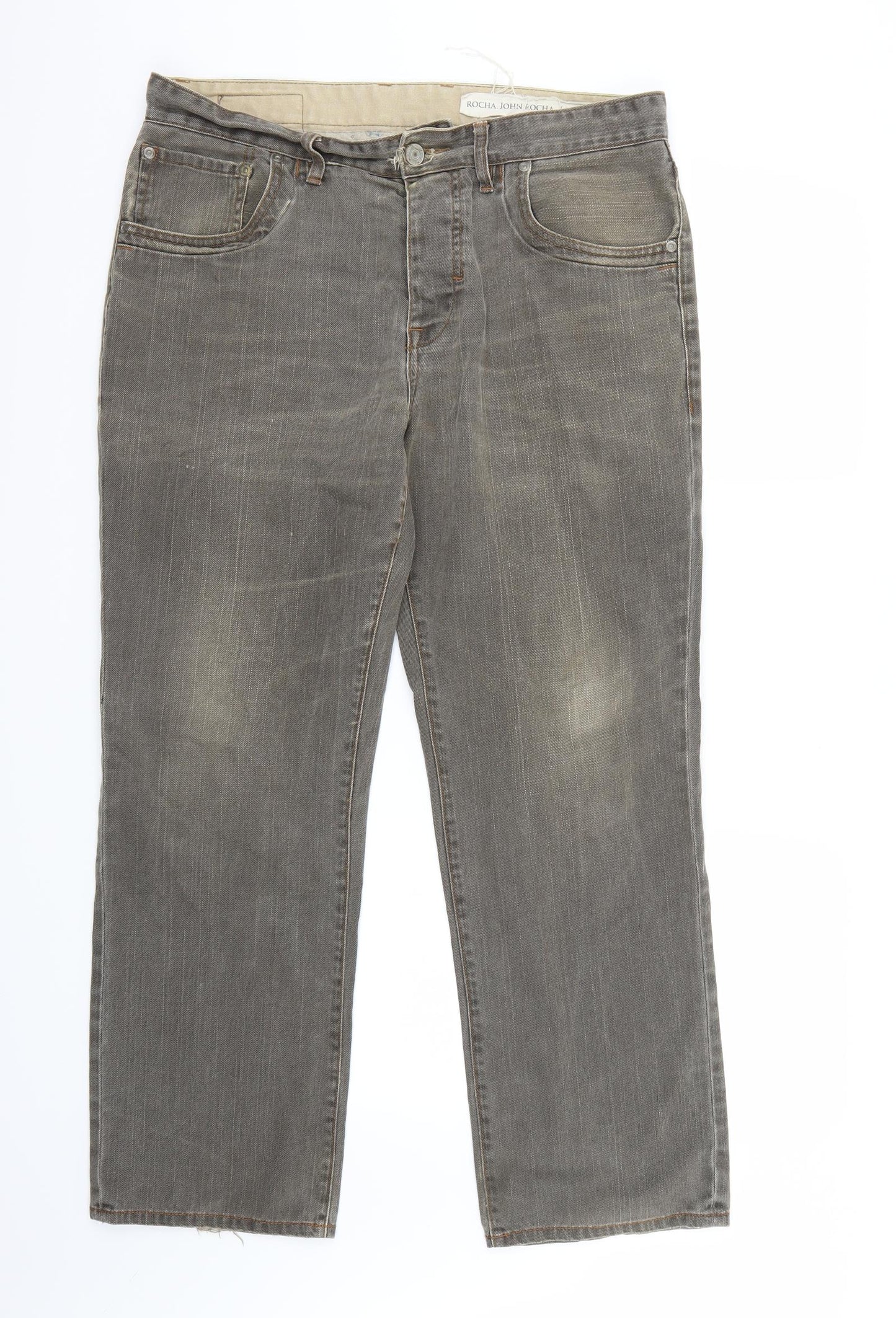 RJR.John Rocha Mens Brown   Straight Jeans Size 34 L30 in