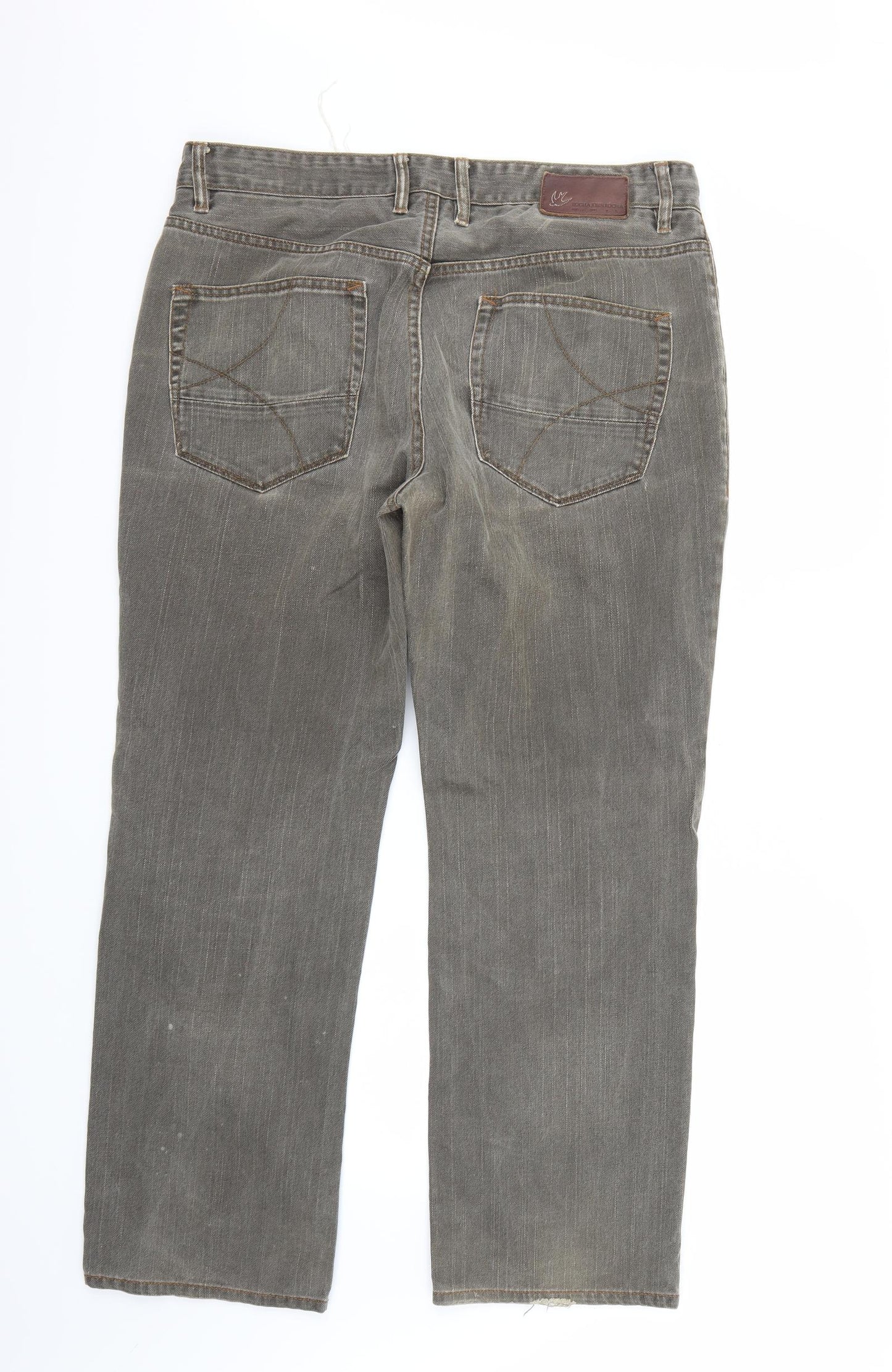 RJR.John Rocha Mens Brown   Straight Jeans Size 34 L30 in