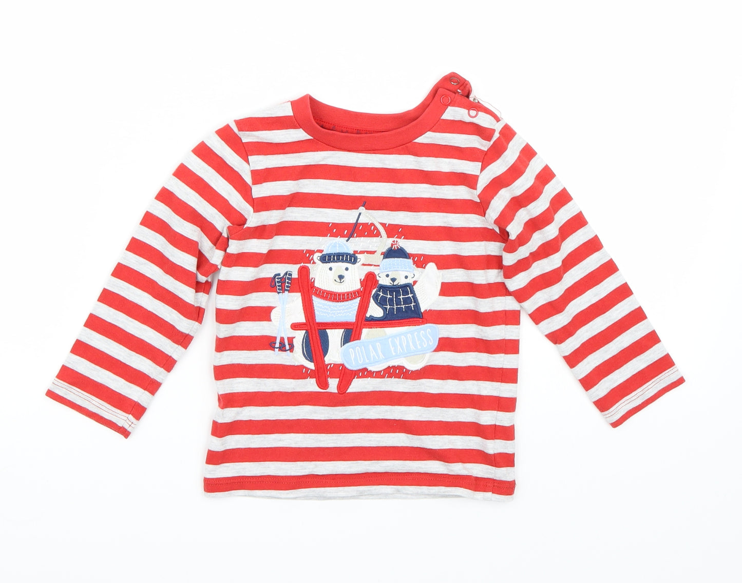 TU Boys Red Striped  Basic T-Shirt Size 2 Years