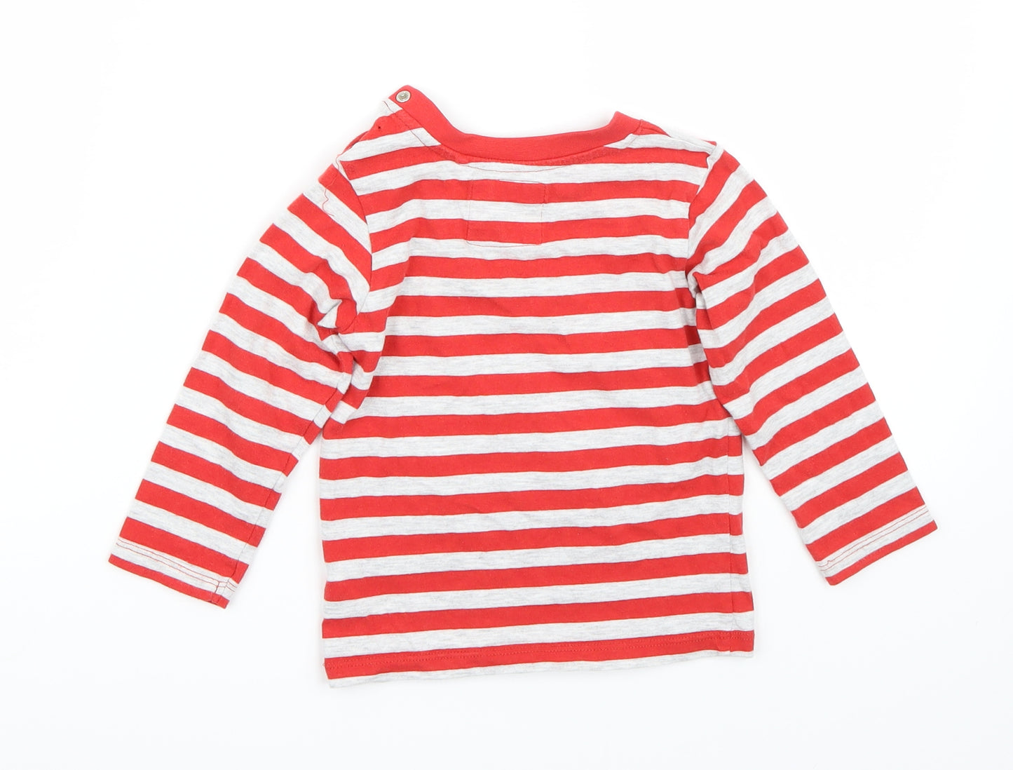 TU Boys Red Striped  Basic T-Shirt Size 2 Years