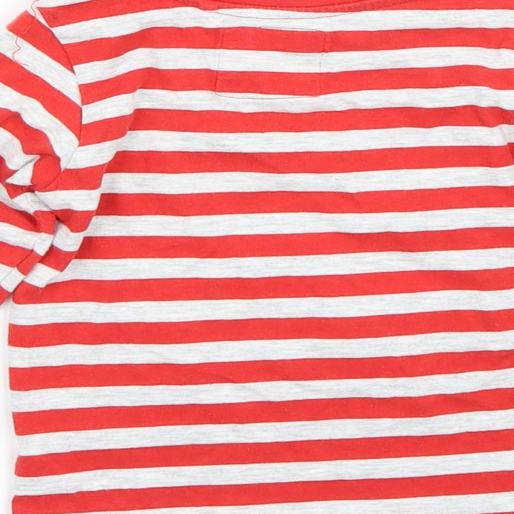 TU Boys Red Striped  Basic T-Shirt Size 2 Years
