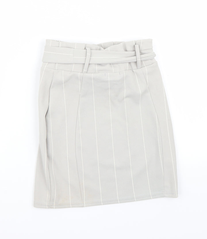 pretty little thing Womens Grey A-Line Skirt Size 8