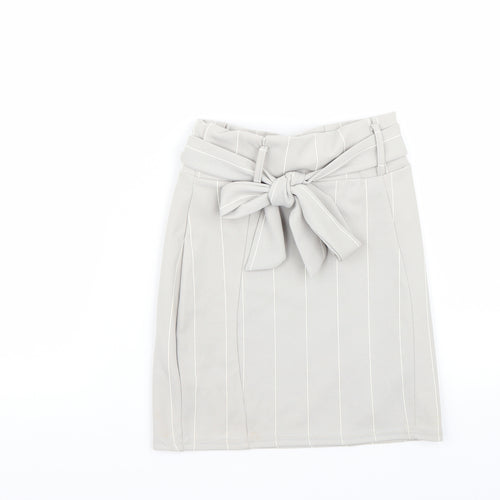pretty little thing Womens Grey   A-Line Skirt Size 8