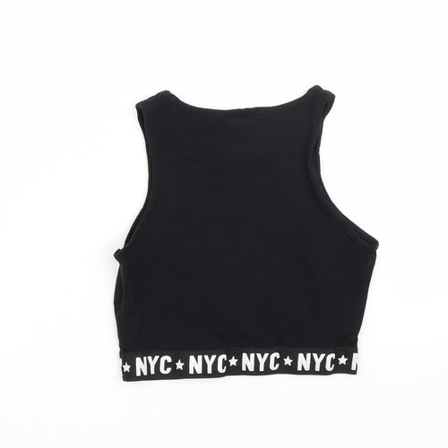 NYC Girls Black   Basic Tank Size 10-11 Years