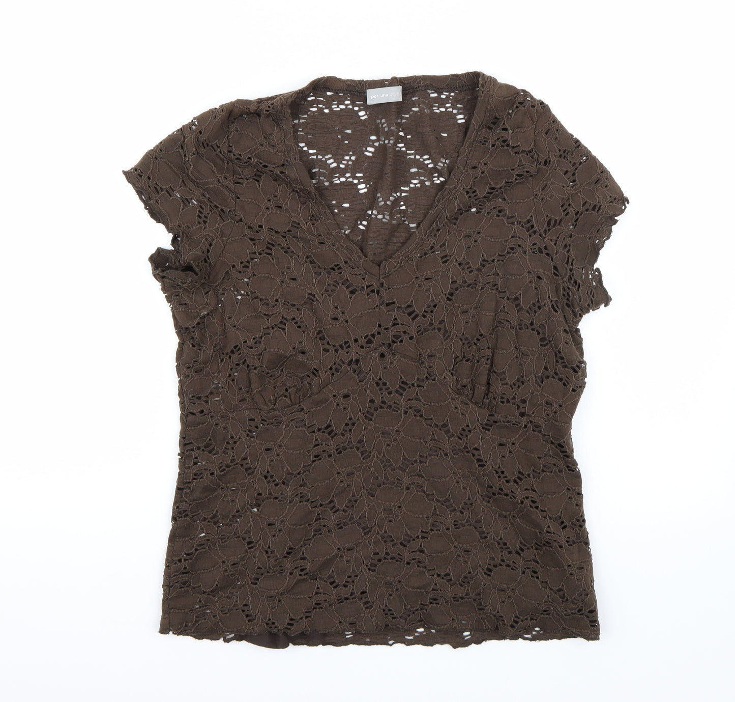 Per Una Womens Brown   Basic T-Shirt Size 18