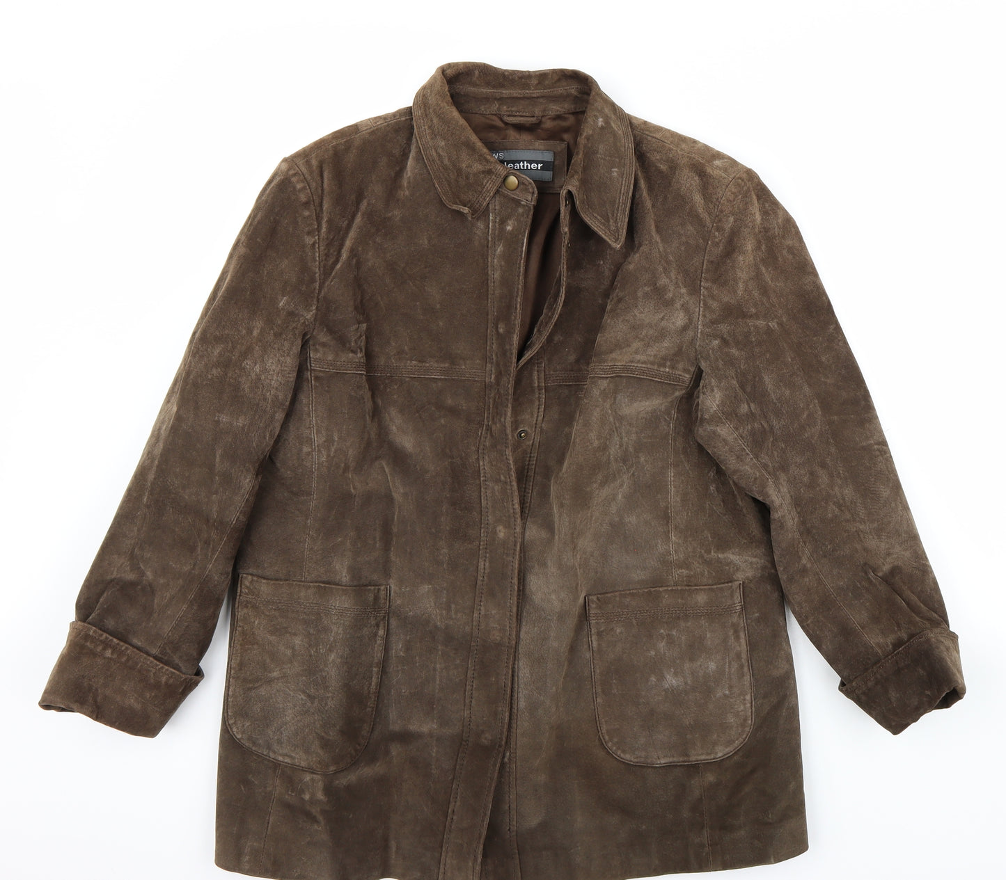 leather Womens Brown   Jacket Coat Size 16