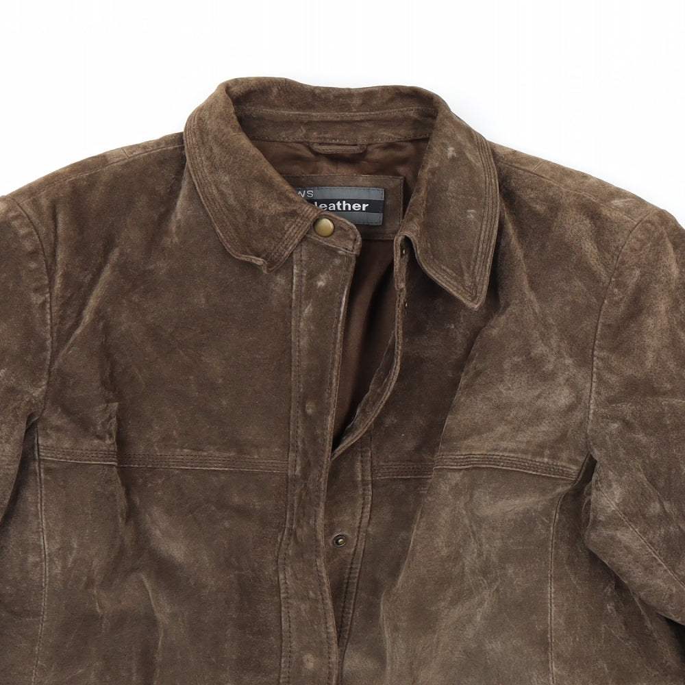 leather Womens Brown   Jacket Coat Size 16