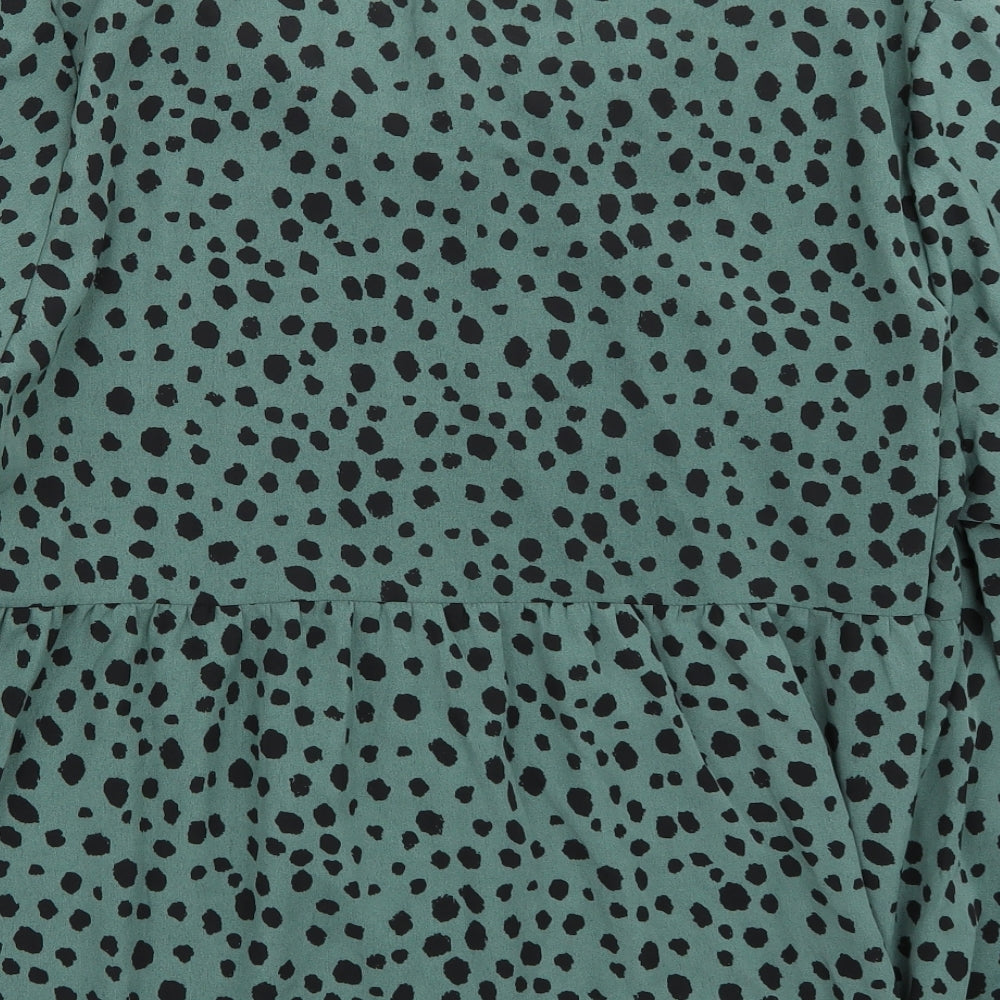 SheIn Womens Green Animal Print  Basic Blouse Size 3XL