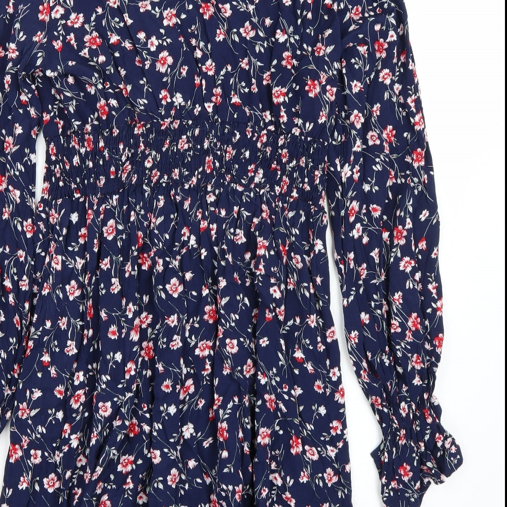 In the Style Womens Blue Floral  A-Line  Size 14