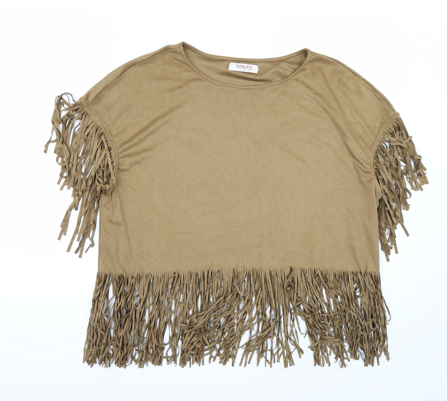 Sunday free Womens Brown   Basic T-Shirt Size M
