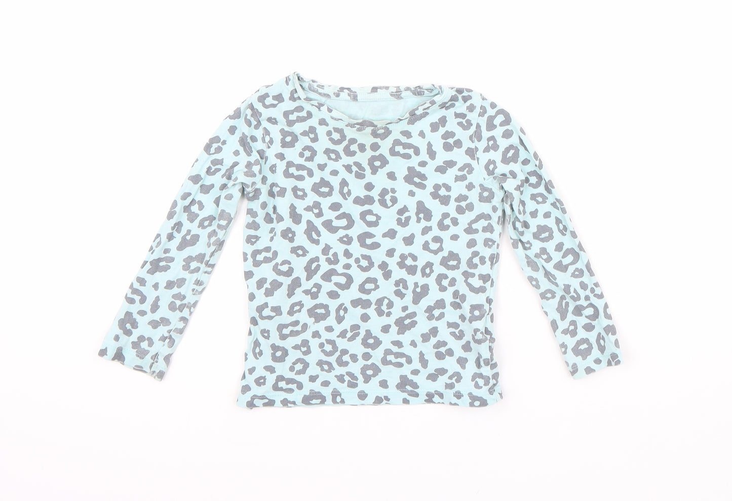 F&F Girls Blue Animal Print  Basic T-Shirt Size 2 Years