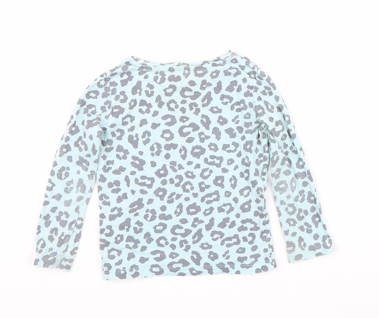 F&F Girls Blue Animal Print  Basic T-Shirt Size 2 Years