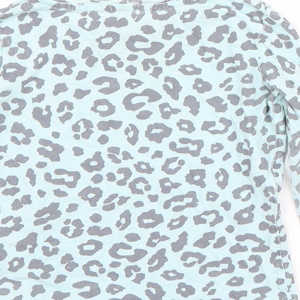 F&F Girls Blue Animal Print  Basic T-Shirt Size 2 Years