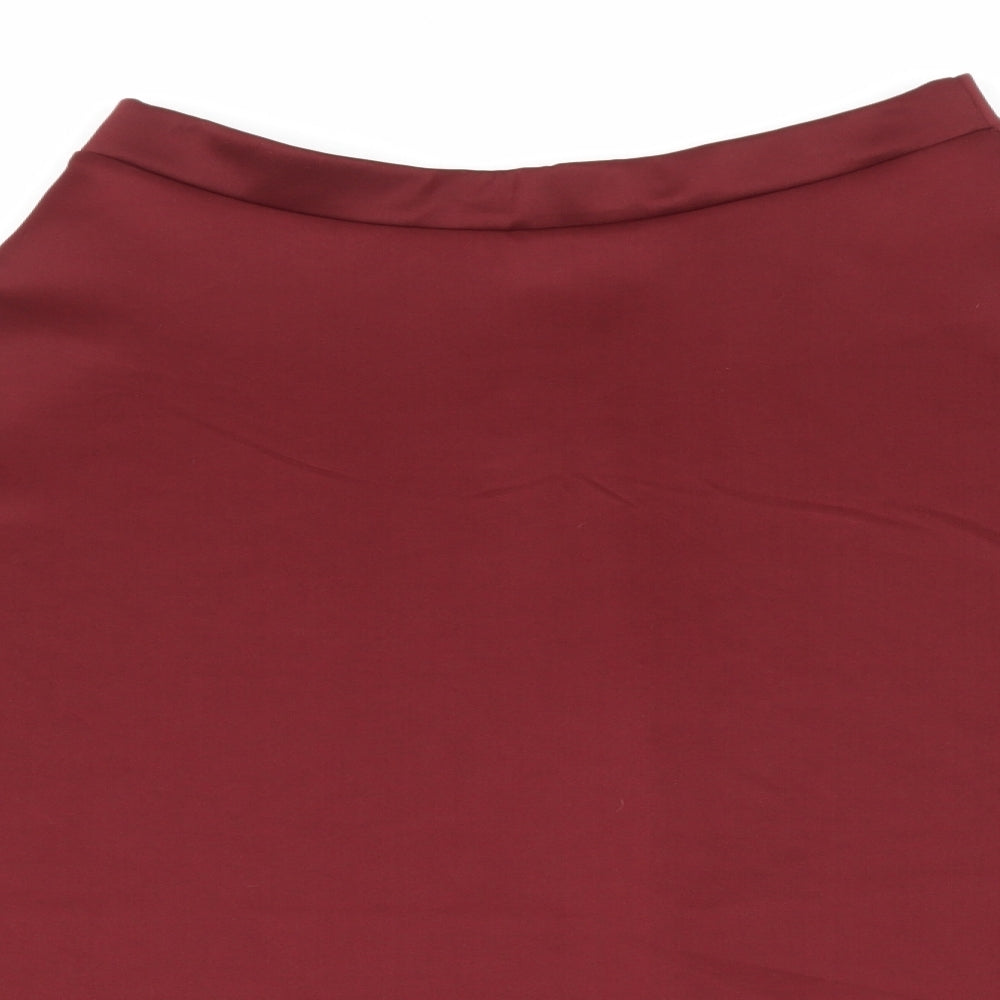 Boohoo Womens Red   Skater Skirt Size 12