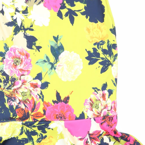 Quiz Womens Yellow Floral  Straight & Pencil Skirt Size 12