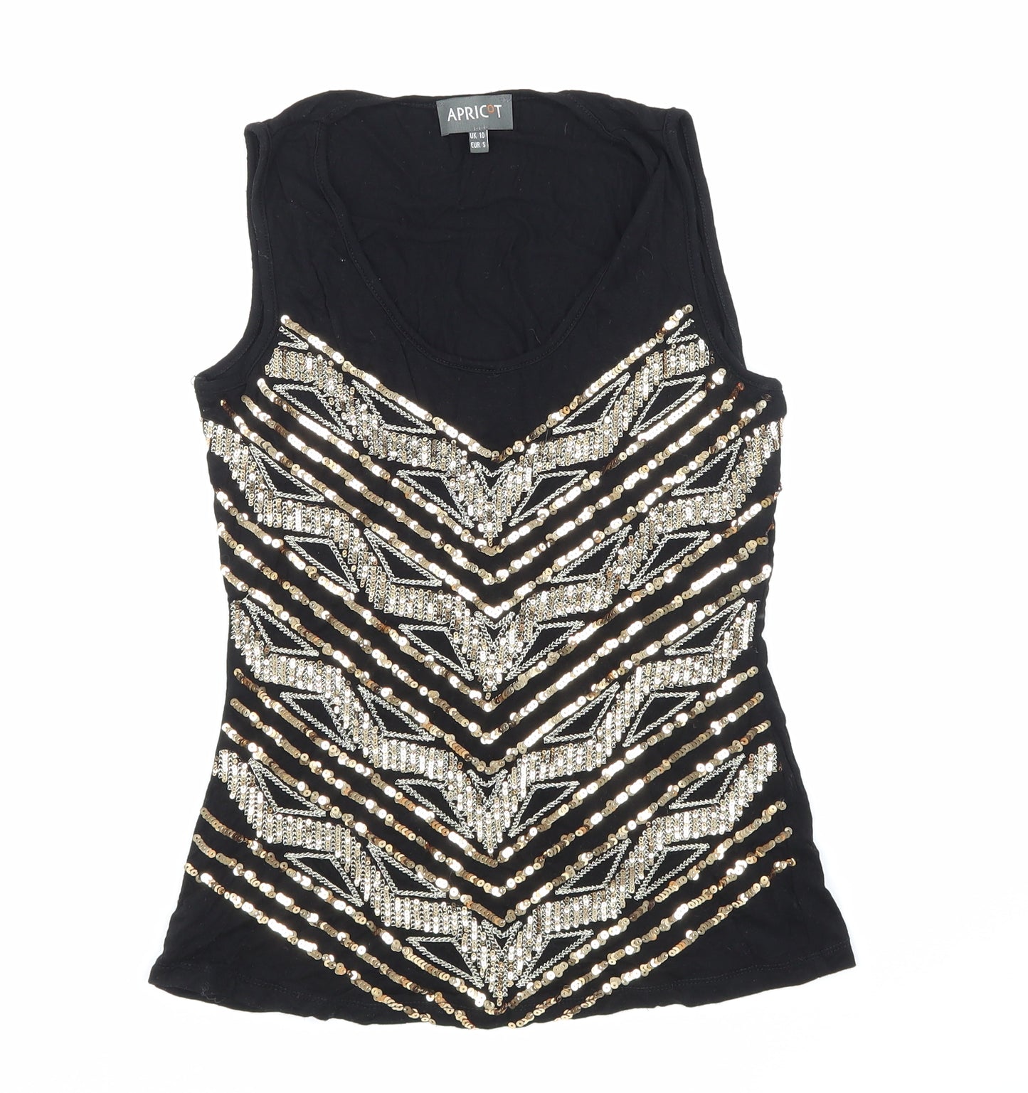 Apricot Womens Black Argyle/Diamond  Basic T-Shirt Size 10