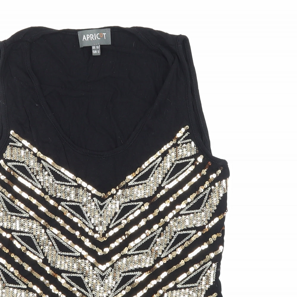 Apricot Womens Black Argyle/Diamond  Basic T-Shirt Size 10