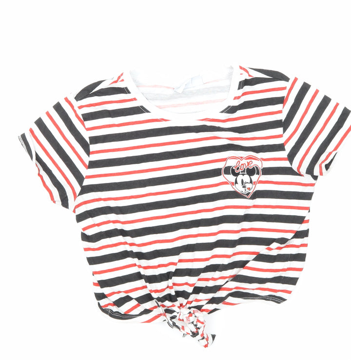 Primark Womens Black Striped Basic T-Shirt Size 6
