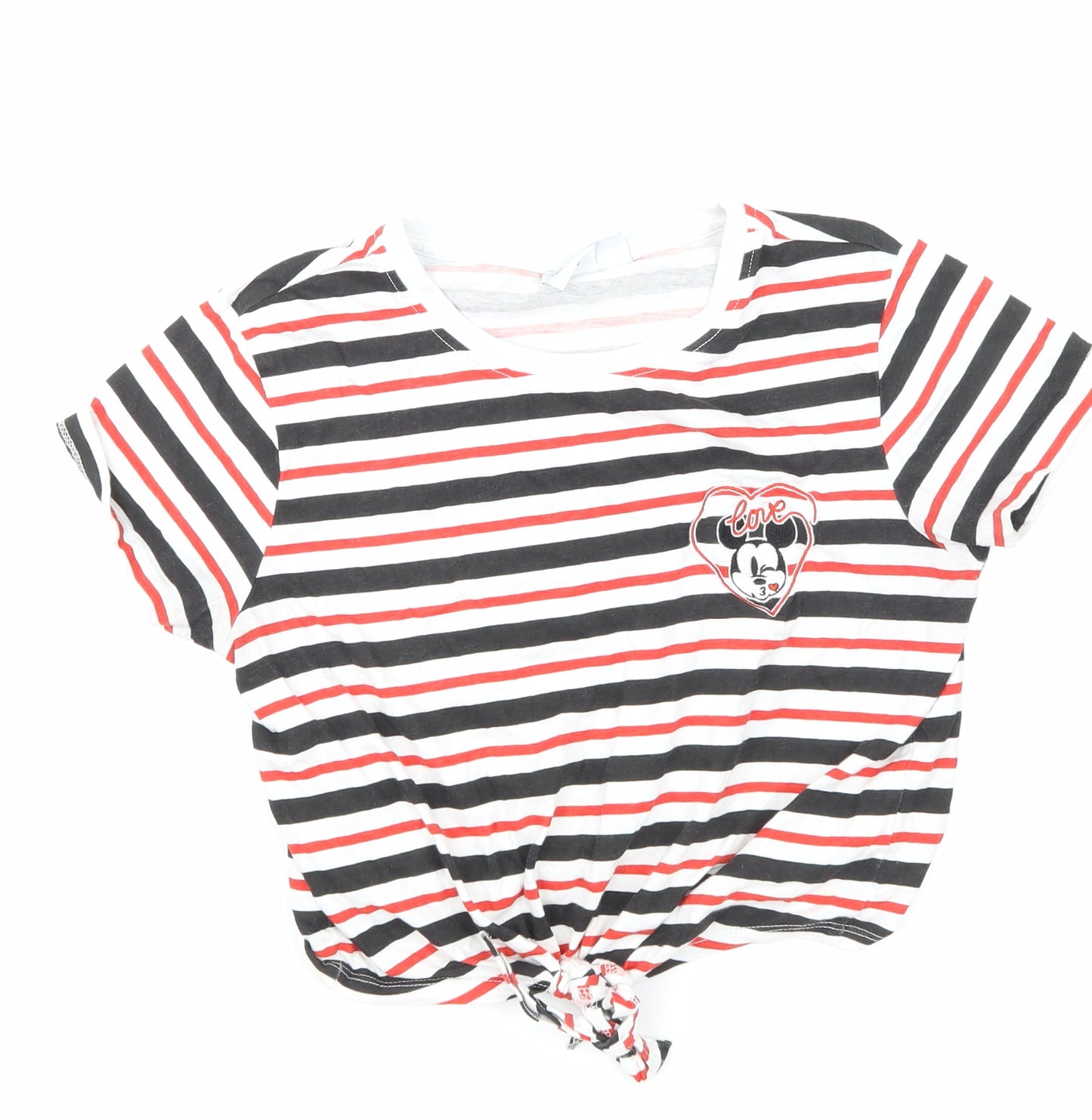 Primark Womens Black Striped  Basic T-Shirt Size 6