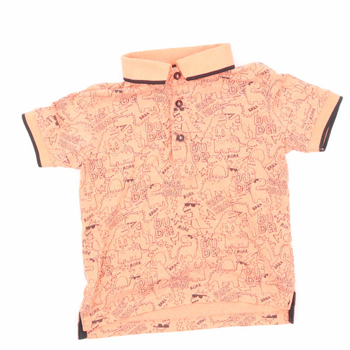 George Boys Orange Animal Print  Basic Button-Up Size 2-3 Years