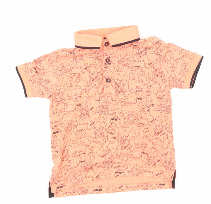George Boys Orange Animal Print Basic Button-Up Size 2-3 Years