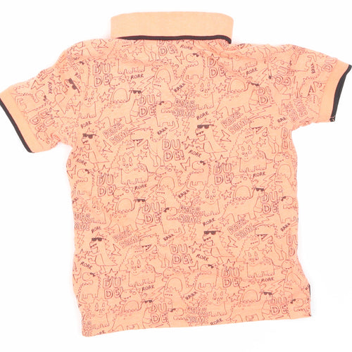 George Boys Orange Animal Print  Basic Button-Up Size 2-3 Years